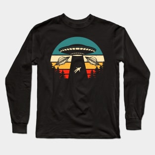 Retro Ufos Abduction Long Sleeve T-Shirt